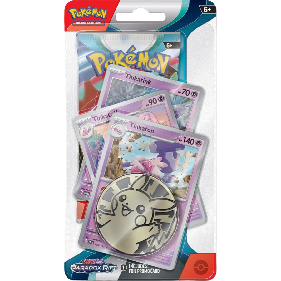 Pokémon TCG:  Scarlet & Violet 4 Paradox Rift Premium Checklane Blister - Tinkatink/Tinkatuff/Tinkaton