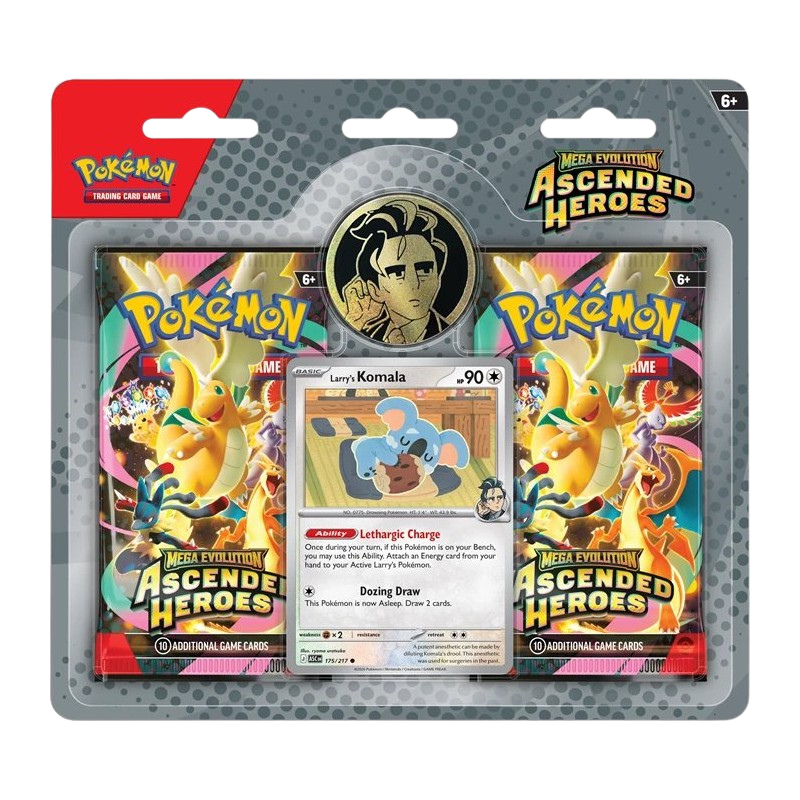 Pokémon TCG: Mega Evolution - Ascended Heroes 2-Pack Blisters  - Larry's Komala