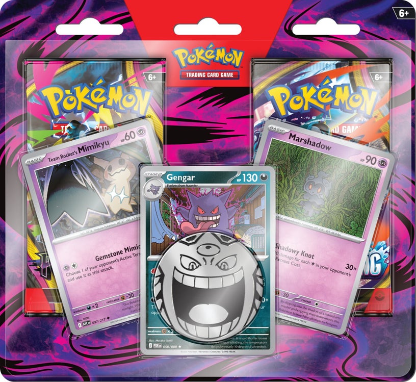 Pokémon TCG: Enhanced 2-Pack Blister - Team Rocket's Mimikyu, Gengar & Marshadow