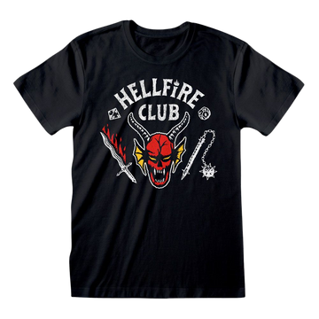 Stranger Things T-Shirt Hellfire Club Logo Black Size S