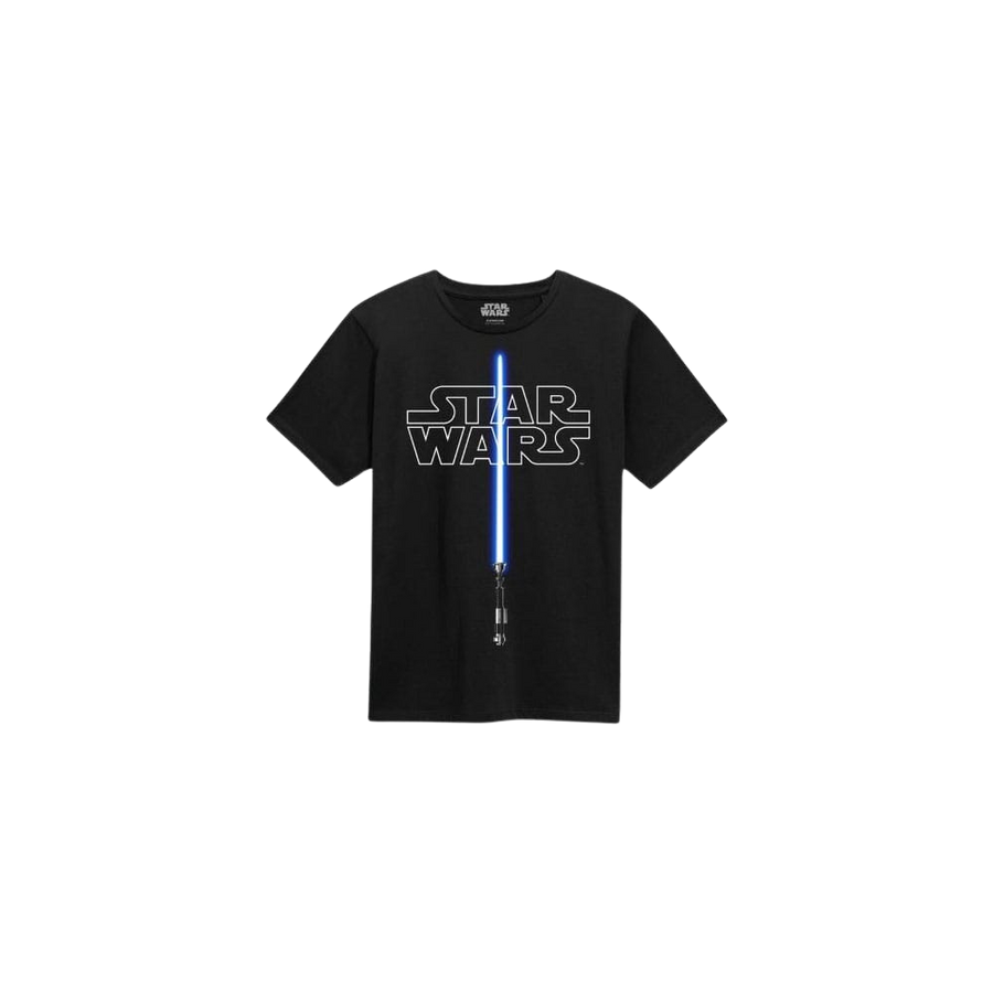 Star Wars T-Shirt Glow In The Dark Lightsaber Size M