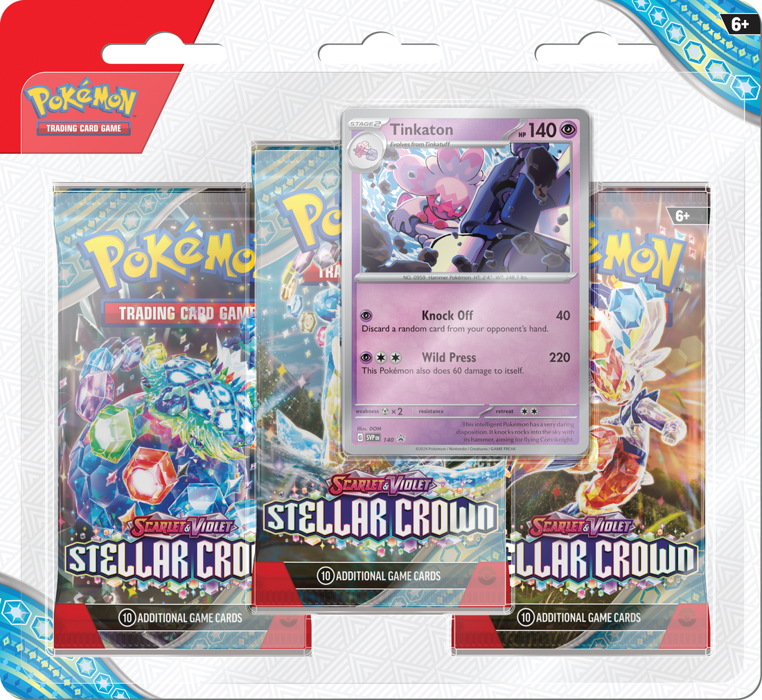 Pokémon TCG: Scarlet & Violet 7 Stellar Crown 3-Pack - Tinkaton