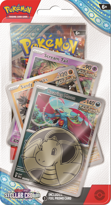 Pokémon TCG: Scarlet & Violet 7 Stellar Crown Premium Checklane - Roaring Moon/ Sandy Shocks/ Scream Tail