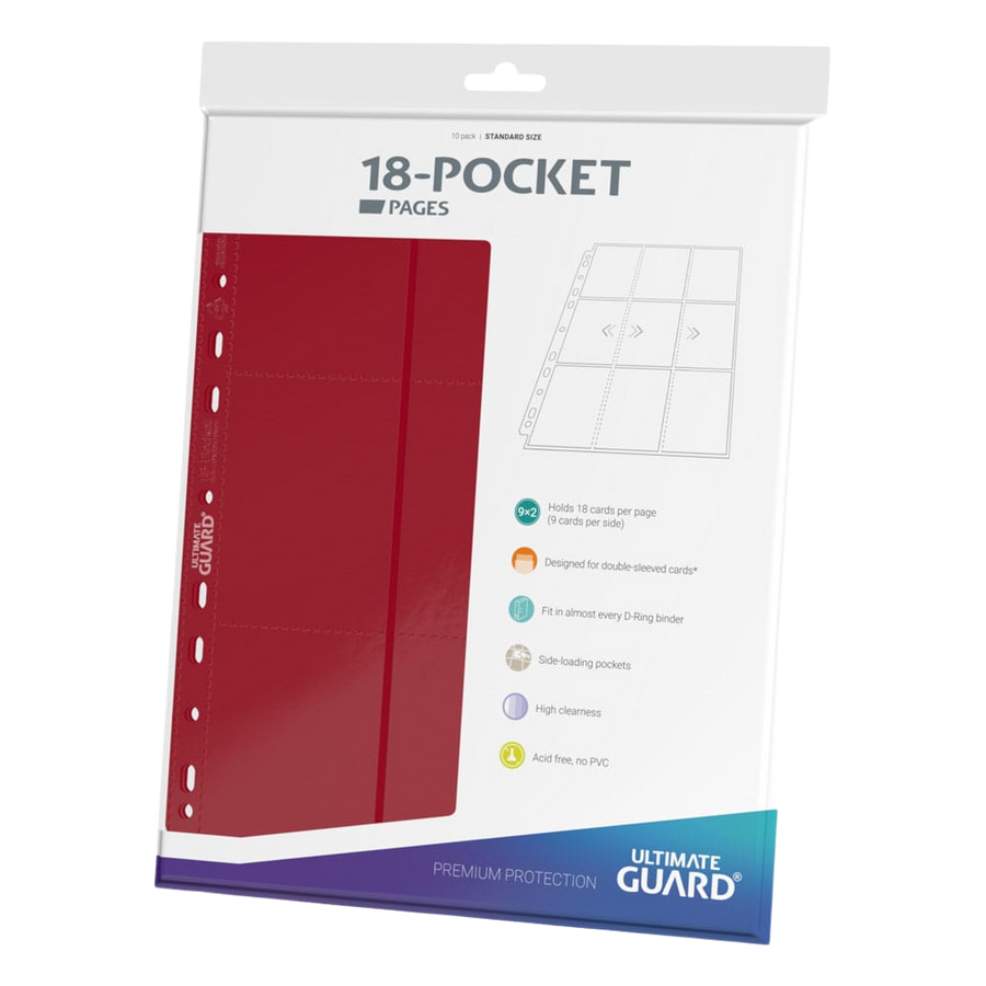 Ultimate Guard 18-Pocket Pages Side-Loading Red (10)