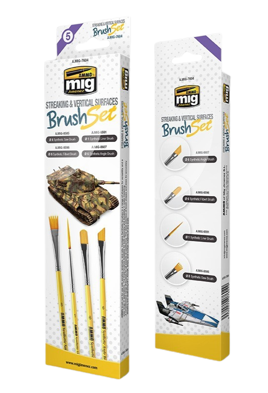 Ammo by Mig - Streaking & Vertical Surfaces Brush Set