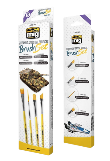 Ammo by Mig - Streaking & Vertical Surfaces Brush Set