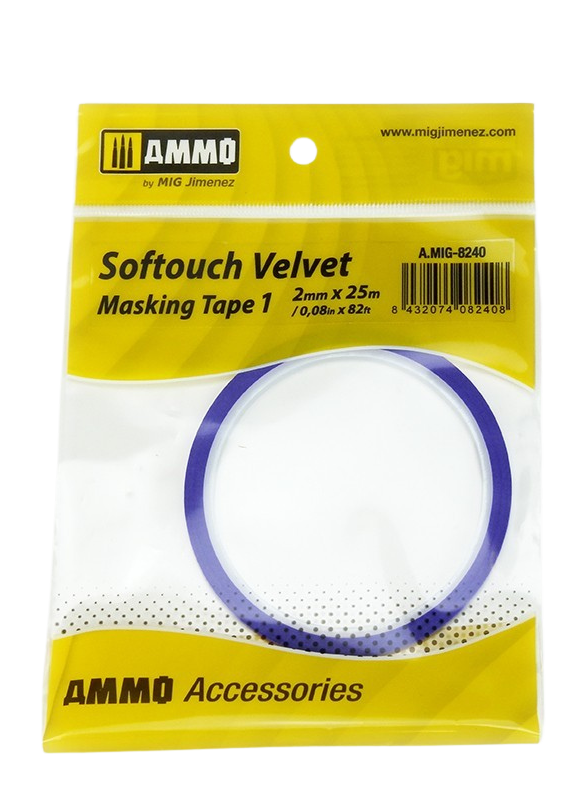 Ammo by Mig - Softouch Velvet Masking Tape 1 (2mm x 25M)