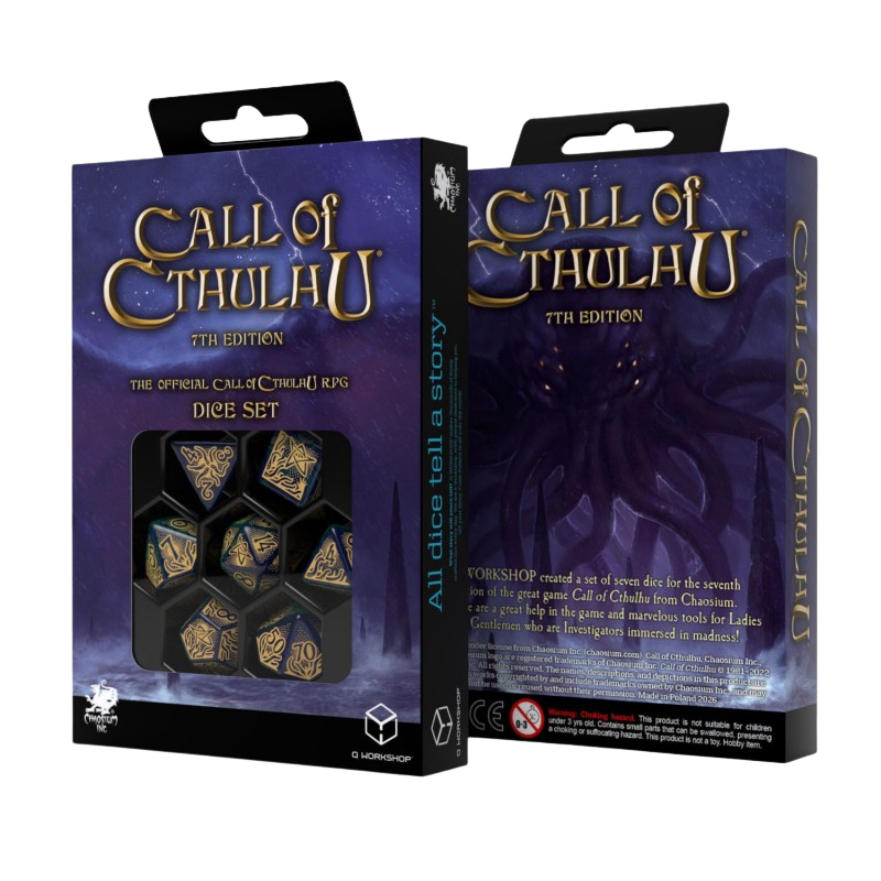 Call of Cthulhu 7th Edition - Blue-green & Gold Dice Set