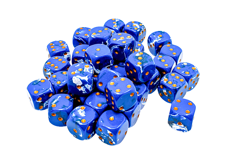 Brush Wavebreak/gold 12mm d6 Dice Block (36 dice)