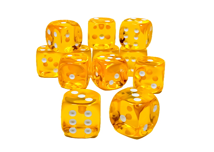 Chessex 16mm d6 with pips Dice Blocks (12 Dice) - Yellow w/white