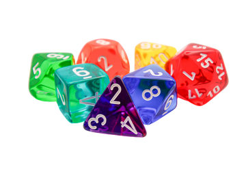 Chessex Prism Translucent GM & Beginner Player Polyhedral 7-Die Set