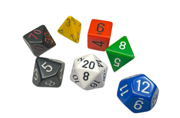 Chessex Nostalgia Opaque GM & Beginner Player Polyhedral 7-Die Set