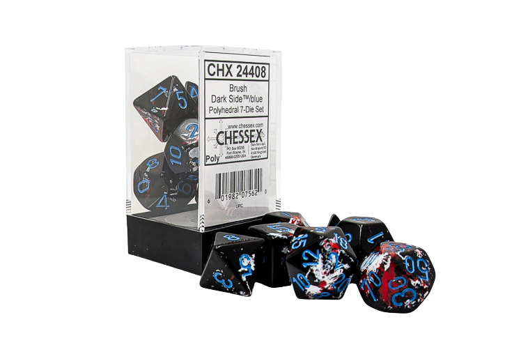 Chessex Brush Polyhedral Dark Side/blue 7-Die Set