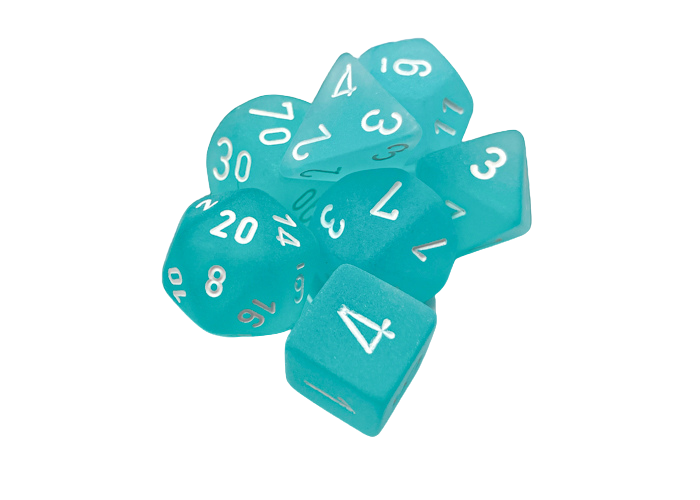 Chessex Frosted 7-Die Set - Teal w/white