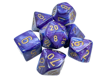 Chessex Lustrous 7-Die Set - Purple w/gold