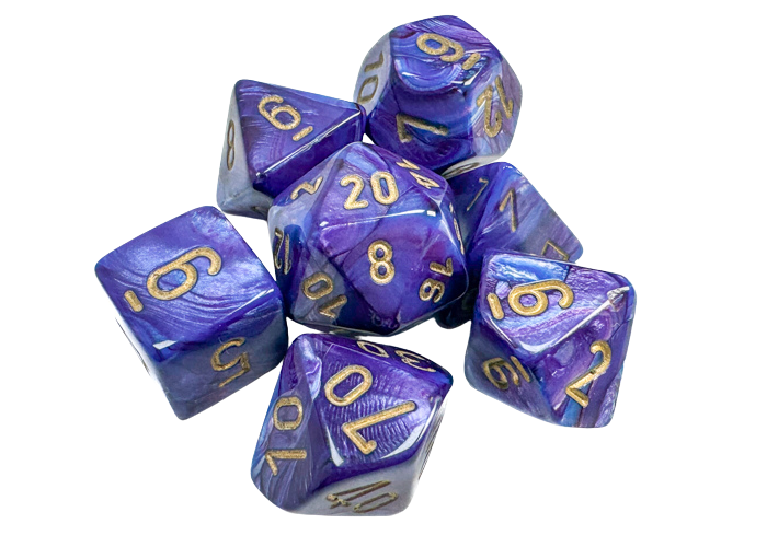 Chessex Lustrous 7-Die Set - Purple w/gold