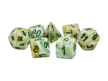 Chessex Marble Mega-hedral™ Green/dark green 7-Die Set