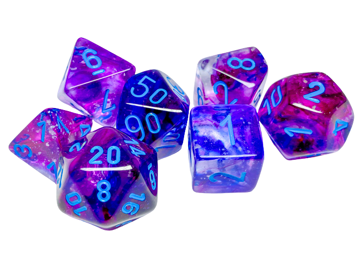 Chessex 7 Die Sets - Nebula TM Nocturnal/blue Luminary 7-Die Set