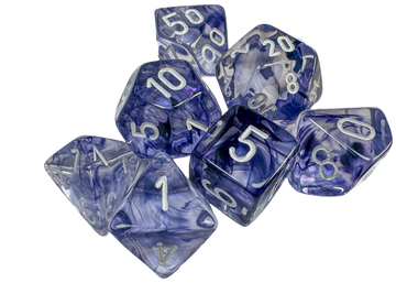 Chessex Nebula 7-Die Set - Black w/white