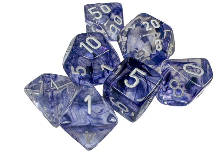 Chessex Nebula 7-Die Set - Black w/white