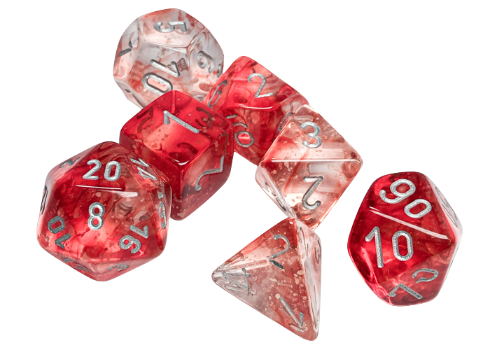 Chessex 7 Die Sets - Nebula TM Red/silver Luminary 7-Die Set