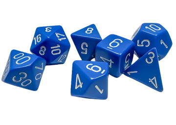 Chessex Opaque Polyhedral 7-Die Sets - Blue w/white