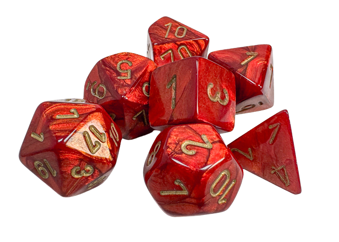 Chessex Scarab 7-Die Set - Scarlet w/gold