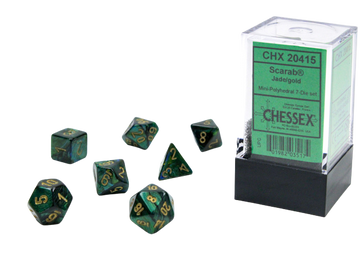 Chessex - Scarab Mini-Polyhedral Jade/gold 7-Die Set