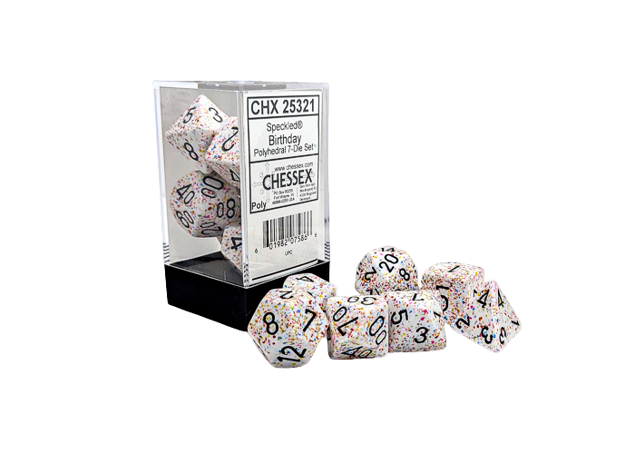 Chessex Speckled Birthday/black Polyhedral 7-Die Set
