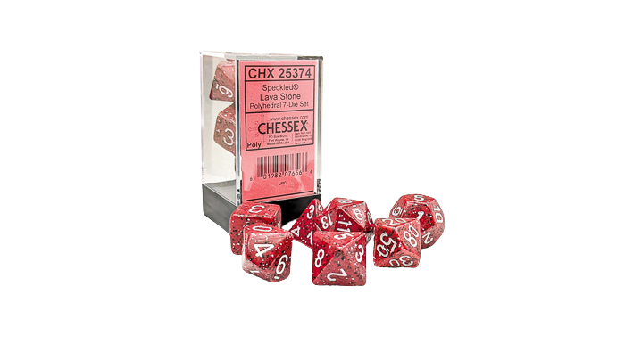 Chessex Speckled Lava Stone/white Polyhedral 7-Die Set