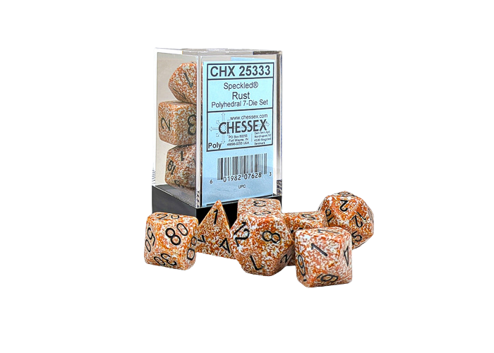 Chessex Speckled Rust/black Polyhedral 7-Die Set