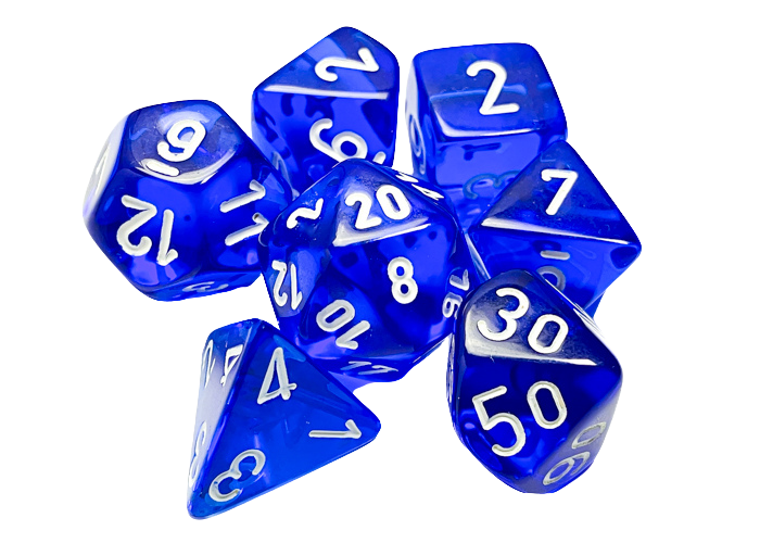 Chessex Translucent Polyhedral 7-Die Set - Blue/white