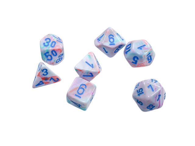 Chessex - Festive® Mini-Polyhedral Pop Art™/blue 7-Die set