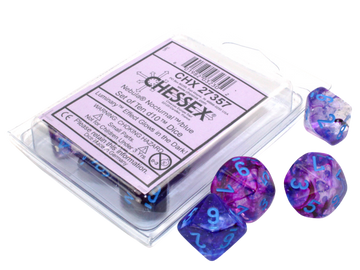 Chessex Opaque Polyhedral Ten d10 Set - Nebula TM Nocturnal/blue Luminary