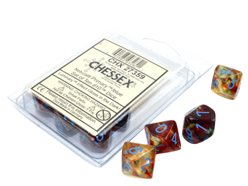 Chessex Opaque Polyhedral Ten d10 Set - Nebula TM Primary/blue Luminary