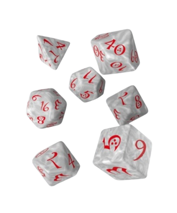 Classic RPG Pearl & red Dice Set (7)