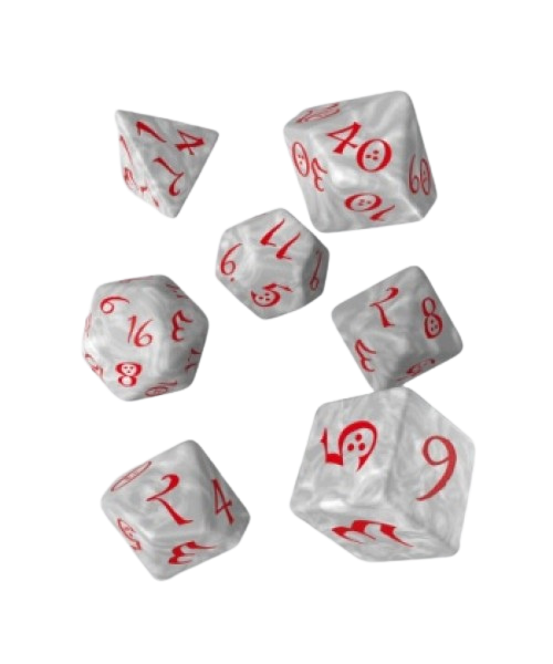 Classic RPG Pearl & red Dice Set (7)