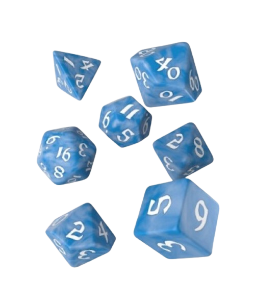 Classic Runic Glacier & White Dice Set (7)