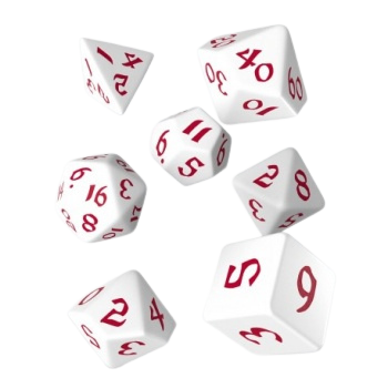 Classic Runic White & Red Dice Set (7)