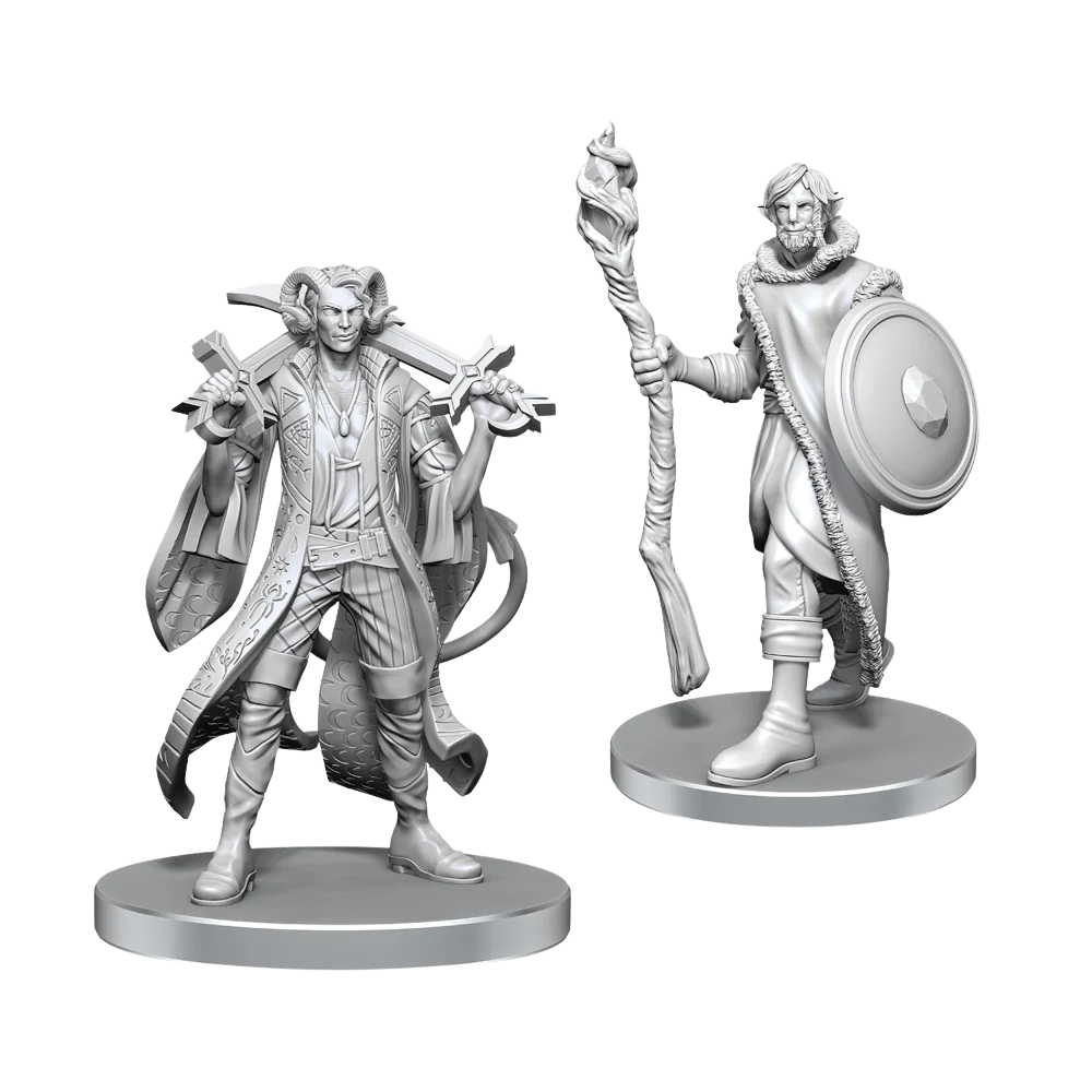 Critical Role Unpainted Miniatures: Mollymauk Tealeaf & Caduceus Clay