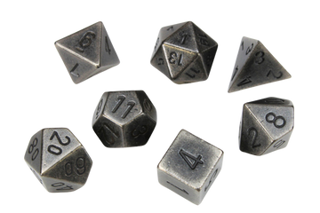 Chessex Specialty Dice Sets - Solid Dark Metal Colour Poly 7 die set