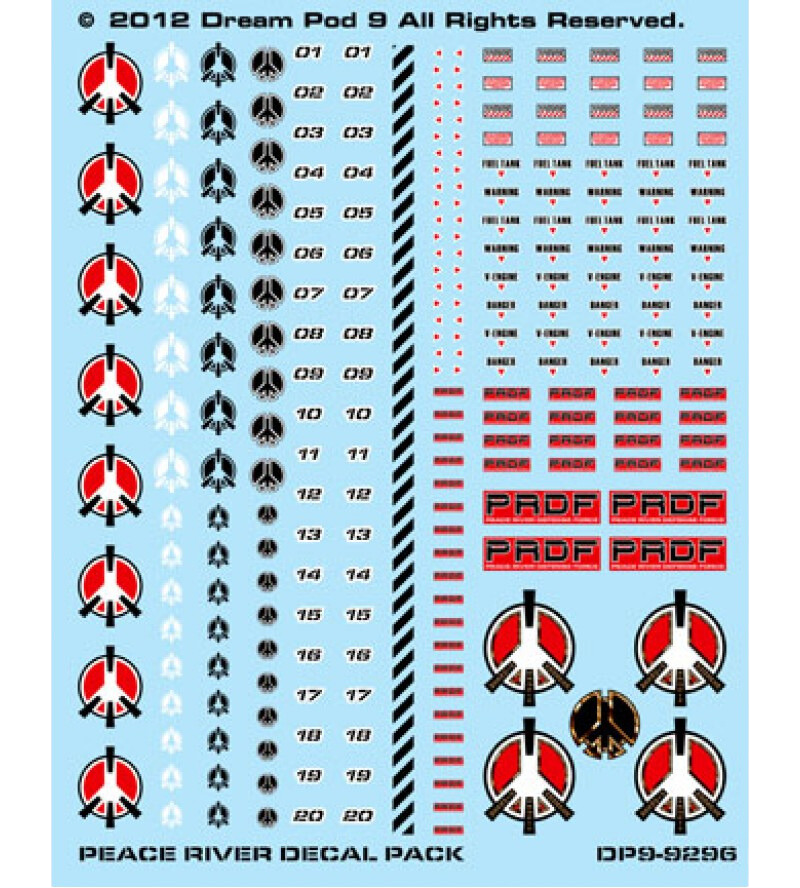 Heavy Gear Blitz! - Peace River Defense Force Decals Pack (1 sheet)