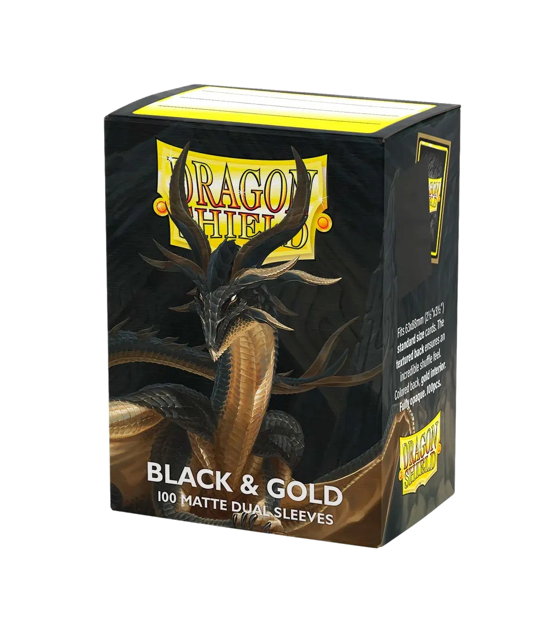 Dragon Shield Sleeves - Standard size - Matte Dual - Black & Gold (100 Sleeves)