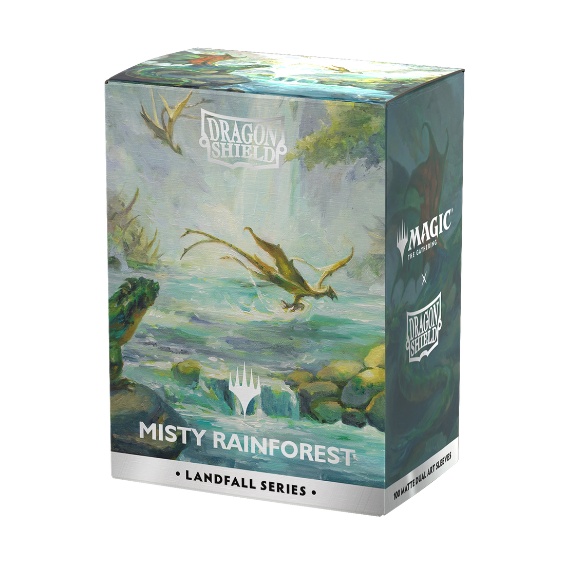 Dragon Shield Standard size License Sleeves - Landfall Series - Misty Rainforest (100 Sleeves)