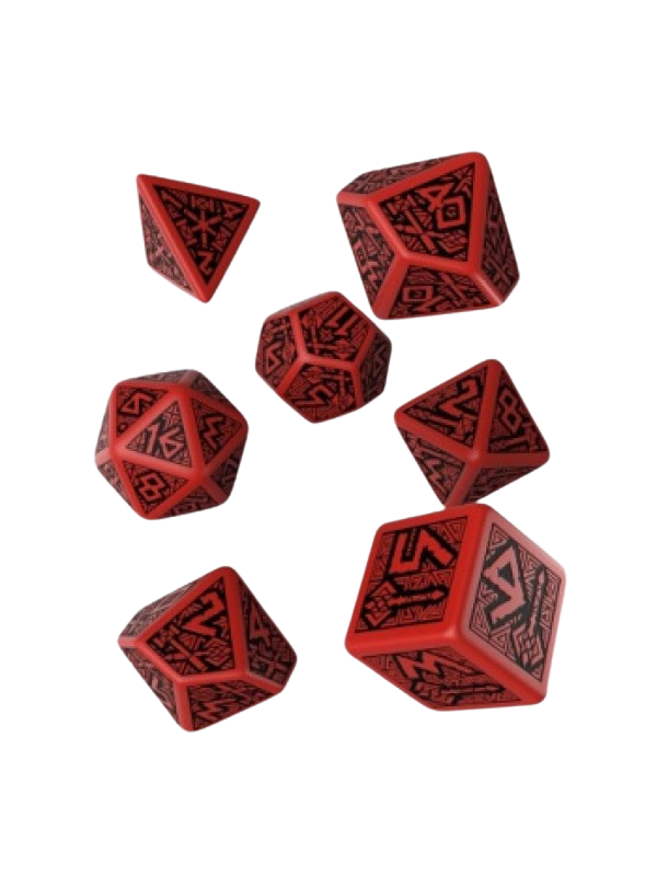 Dwarven Black & Red Dice Set (7)