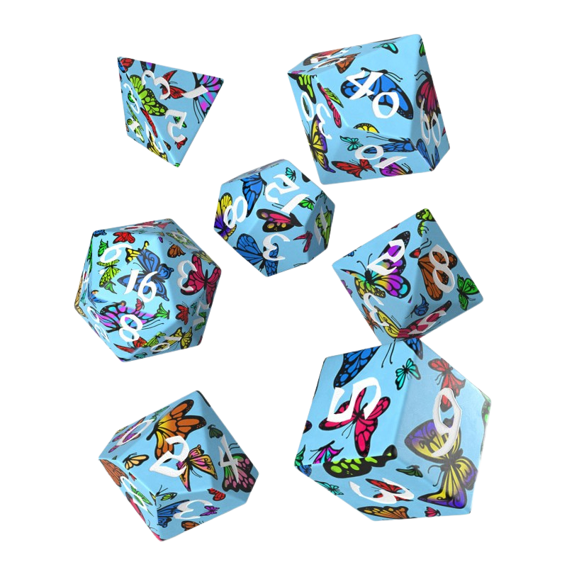 Q-Workshop - Full Art Dice Set: Butterfly