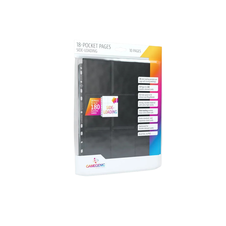Gamegenic - Sideloading 18-Pocket Pages 10 pcs pack Black