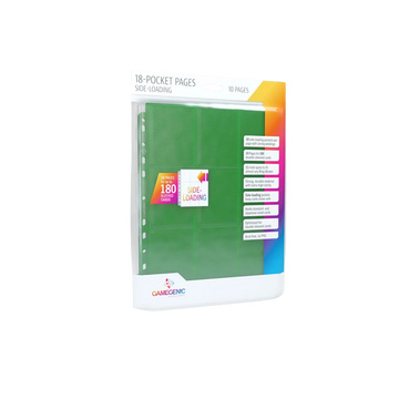 Gamegenic - Sideloading 18-Pocket Pages 10 pcs pack Green