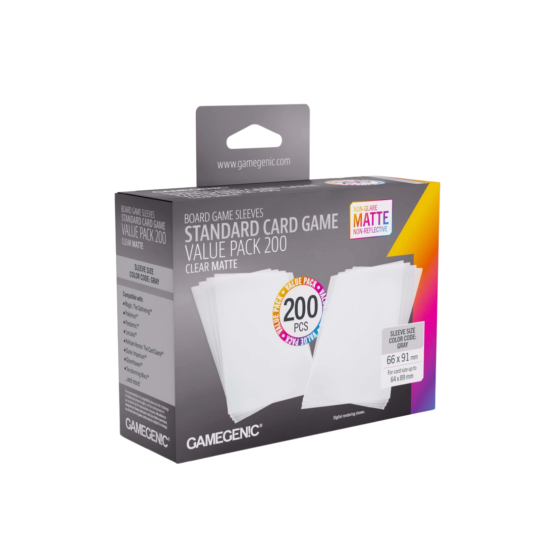 Gamegenic - Matte Sleeves Standard Card Game- Size Value Pack (200)