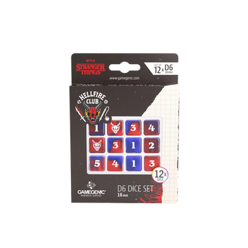 Gamegenic - Stranger Things - Hellfire Club D6 Dice Set (12x) – 16mm